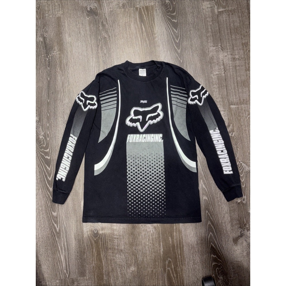 Vintage Fox Racing Long Sleeve Logo Graphic T-Shirt Men's Large Y2K Dirt Bike